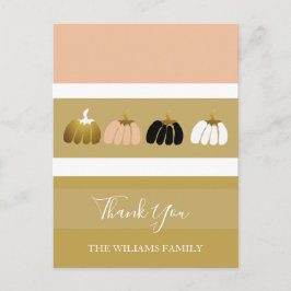 Moderne gepersonaliseerde pompoenen in zwart, wit, feestdagenkaart