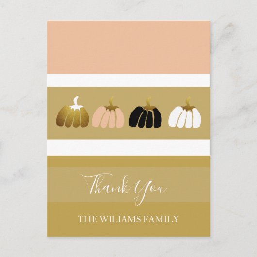 Moderne gepersonaliseerde pompoenen in zwart, wit, feestdagenkaart (Voorkant)