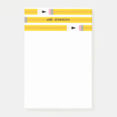 Moderne Gepersonaliseerde Potloodleraar Post-it® Notes (Voorkant)