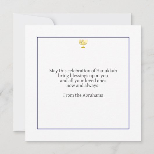 Moderne Gepersonaliseerde Prettig Chanoeka Feestdagenkaart (Achterkant)