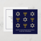 Moderne Gepersonaliseerde Prettig Chanoeka Feestdagenkaart (Voorkant / Achterkant)