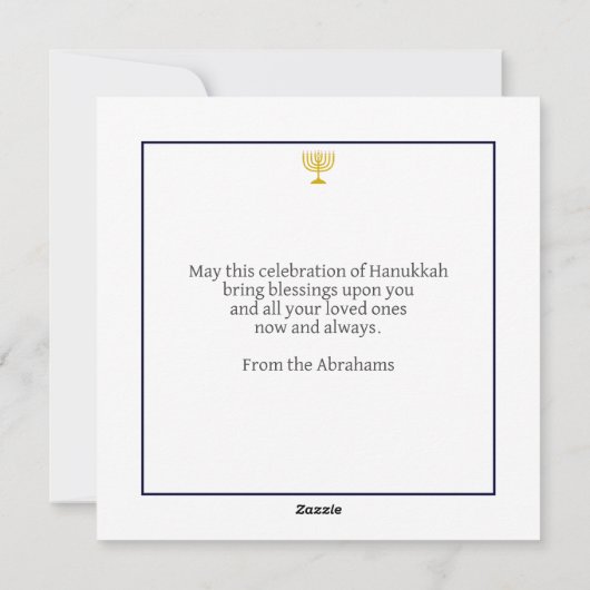 Moderne Gepersonaliseerde Prettig Chanoeka Feestdagenkaart (Achterkant)