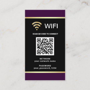 Moderne gepersonaliseerde QR-code Wifi-netwerkwach Visitekaartje