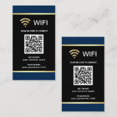 Moderne gepersonaliseerde QR-code Wifi-netwerkwach Visitekaartje (Voorkant / Achterkant)