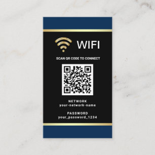 Moderne gepersonaliseerde QR-code Wifi-netwerkwach Visitekaartje