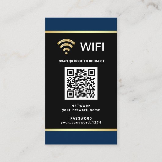 Moderne gepersonaliseerde QR-code Wifi-netwerkwach Visitekaartje (Voorkant)