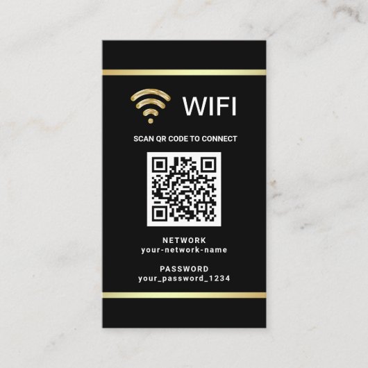 Moderne gepersonaliseerde QR-code Wifi-netwerkwach Visitekaartje (Voorkant)