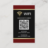 Moderne gepersonaliseerde QR-code Wifi-netwerkwach Visitekaartje (Achterkant)