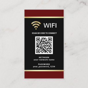 Moderne gepersonaliseerde QR-code Wifi-netwerkwach Visitekaartje