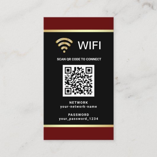 Moderne gepersonaliseerde QR-code Wifi-netwerkwach Visitekaartje (Voorkant)