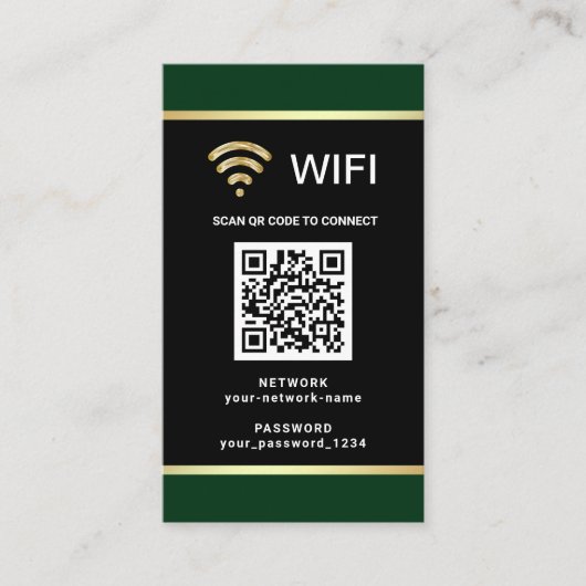 Moderne gepersonaliseerde QR-code Wifi-netwerkwach Visitekaartje (Voorkant)