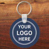 Moderne gepersonaliseerde QR Logo Business Navy Bl Sleutelhanger (Voorkant)