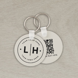Moderne gepersonaliseerde QR Logo-business Sleutelhanger