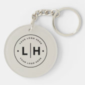 Moderne gepersonaliseerde QR Logo-business Sleutelhanger (Achterkant)