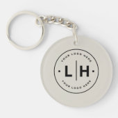 Moderne gepersonaliseerde QR Logo-business Sleutelhanger (Voorkant)