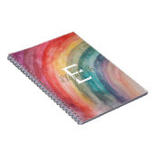 Moderne gepersonaliseerde regenboogfoto notitieboek (Rechterzijde)
