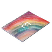 Moderne gepersonaliseerde regenboogfoto notitieboek (Linkerzijde)