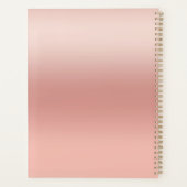 Moderne gepersonaliseerde roze gouden logo jaar & planner (Achterkant)