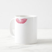 Moderne, gepersonaliseerde roze lippenstift met li koffiemok (Voorkant links)
