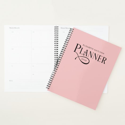 Moderne Gepersonaliseerde Roze Planner (Display)
