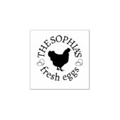 Moderne gepersonaliseerde rustieke kip naam ei lie rubberstempel (Afrduk)