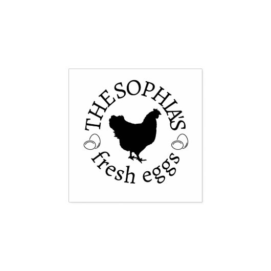 Moderne gepersonaliseerde rustieke kip naam ei lie rubberstempel (Afrduk)