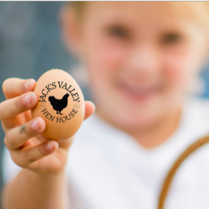 Moderne gepersonaliseerde rustieke kip naam ei lie rubberstempel
