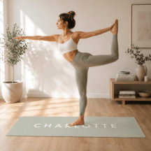 Moderne gepersonaliseerde saliegroene yogamat