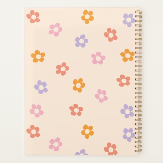 Moderne gepersonaliseerde script monogram bloem 20 planner (Achterkant)