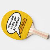 Moderne gepersonaliseerde spraakbubbel Cool Comic  Tafeltennisbatje (Zijkant)