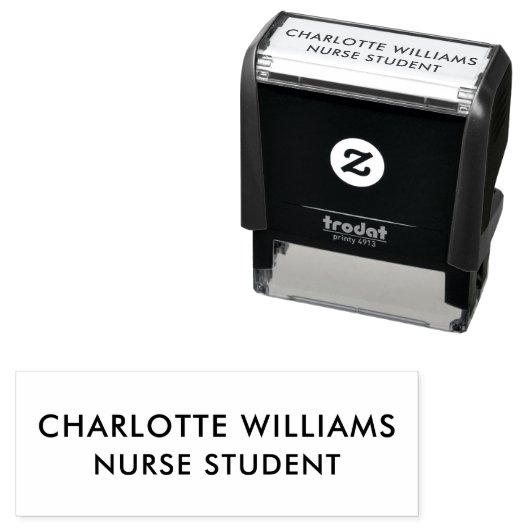 Moderne gepersonaliseerde studentennaam zelfinktende stempel (In situ)