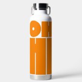 Moderne gepersonaliseerde tekst OH HI Oranje kleur Waterfles (Voorkant)