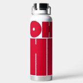 Moderne gepersonaliseerde tekst OH HI roze kleur Waterfles (Achterkant)