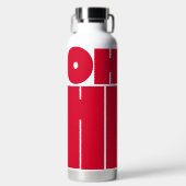 Moderne gepersonaliseerde tekst OH HI roze kleur Waterfles (Voorkant)