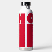 Moderne gepersonaliseerde tekst OH HI roze kleur Waterfles (Links)