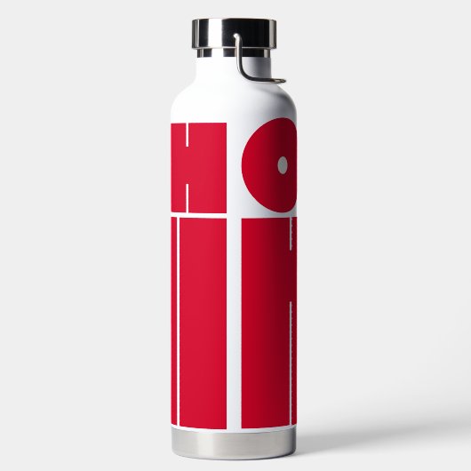 Moderne gepersonaliseerde tekst OH HI roze kleur Waterfles (Links)