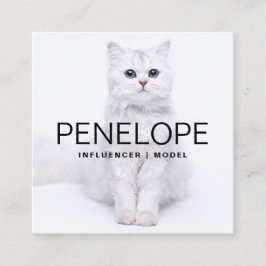 Moderne gepersonaliseerde twee foto scannable QR-c Vierkante Visitekaartje