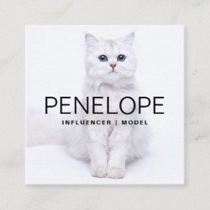 Moderne gepersonaliseerde twee foto scannable QR-c Vierkante Visitekaartje