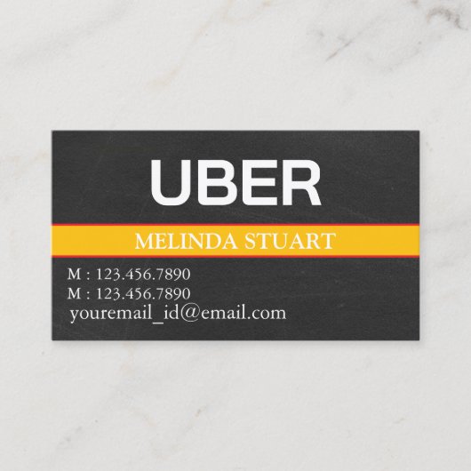 Moderne Gepersonaliseerde Uber Chauffeur  Visitekaartje (Voorkant)