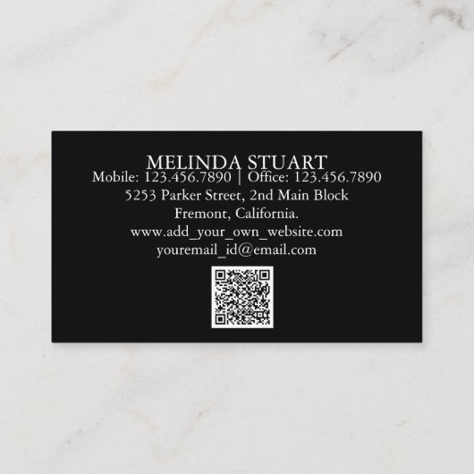 Moderne gepersonaliseerde Uber-chauffeur Visitekaartje (Achterkant)