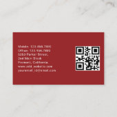 Moderne gepersonaliseerde Uber Driver QR code rood Visitekaartje (Achterkant)