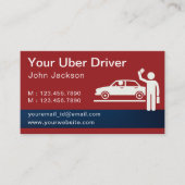 Moderne gepersonaliseerde Uber Driver QR code rood Visitekaartje (Voorkant)