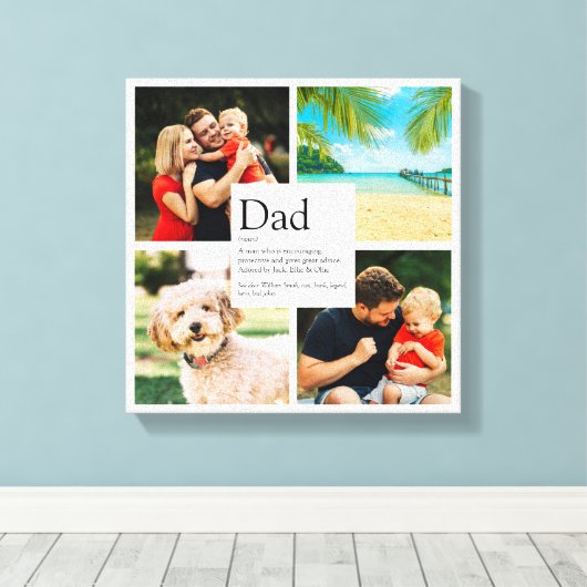 Moderne Gepersonaliseerde Vader Definitie 4 Foto C Canvas Afdruk (Insitu (Houten vloer))