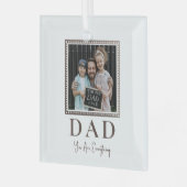 Moderne Gepersonaliseerde Vader Foto Glas Ornament (Voorkant links)