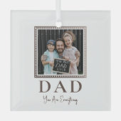 Moderne Gepersonaliseerde Vader Foto Glas Ornament (Voorkant)
