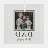 Moderne Gepersonaliseerde Vader Foto Glas Ornament (Achterkant)