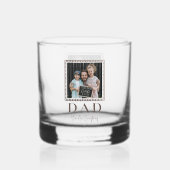Moderne Gepersonaliseerde Vader Foto Whisky Glas (Achterkant)