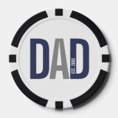 Moderne gepersonaliseerde vader gevestigd poker chips (Voorkant)