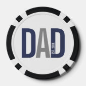 Moderne gepersonaliseerde vader gevestigd poker chips (Achterkant)