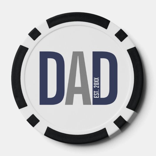 Moderne gepersonaliseerde vader gevestigd poker chips (Achterkant)